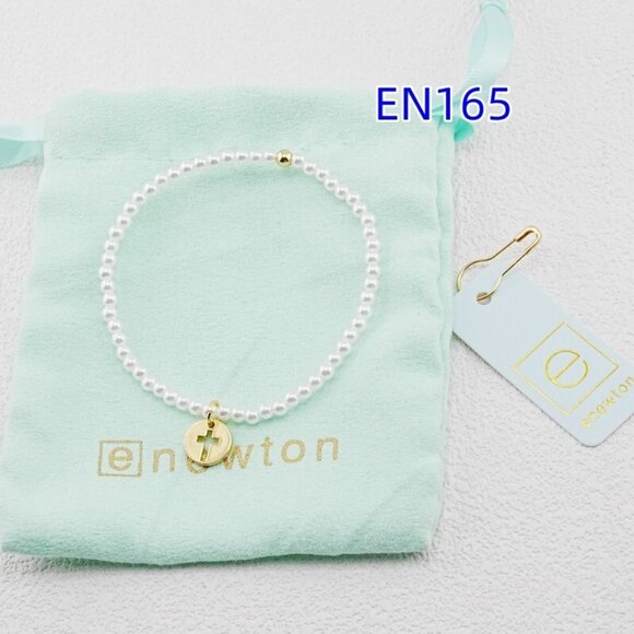 Enewton White Pearl Gold Hollow Cross Bracelet - Picture 2 of 5